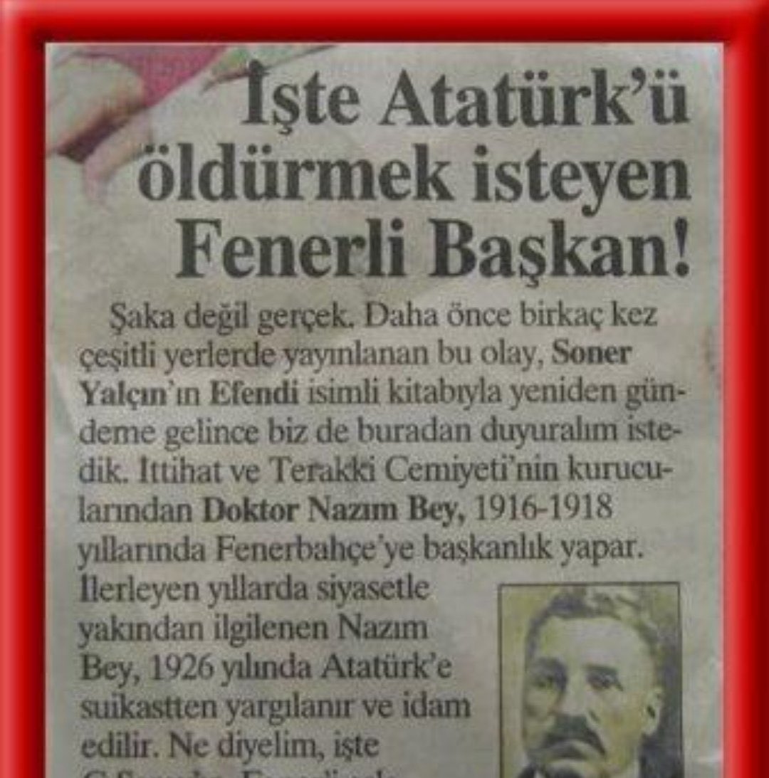 Atatürk’ü öldürmek isteyen  fenerli başkan, şike yapan fenerli başkan, ve uyuşturucu kullanan  başkan da mı fenerli doğmuş ?