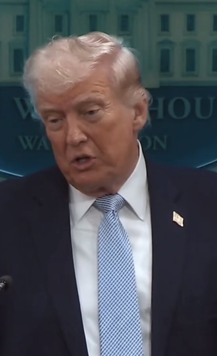 Trump looks more dishevelled than usual.