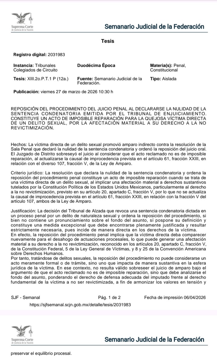 ⚖️ En delitos sexuales, repetir el juicio no es neutro

Un tribunal ordenó repetir un juicio tras anular una sentencia condenatoria.

A primera vista, parece una decisión procesal más.

Pero el criterio señala algo clave:
puede afectar profundamente a la víctima.

La reposición