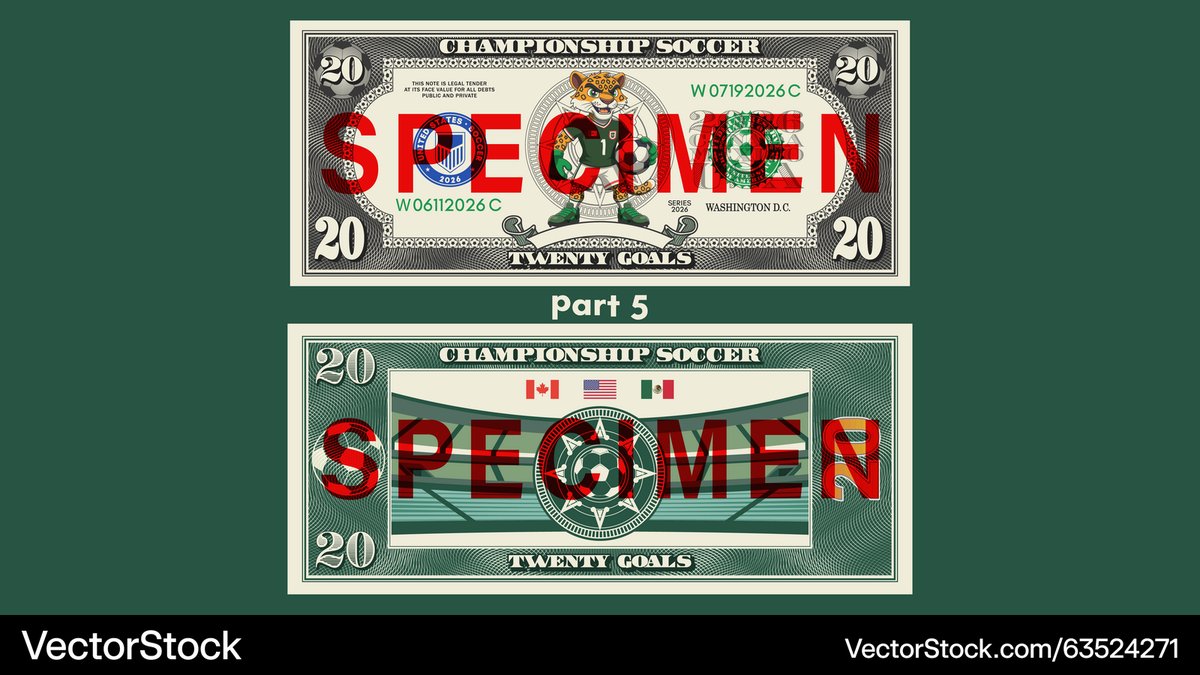 Latest Vector <a href="/VectorStock/">VectorStock</a> banknote 20 goals cartoon jaguar football #VectorStock vectorstock.com/63524271