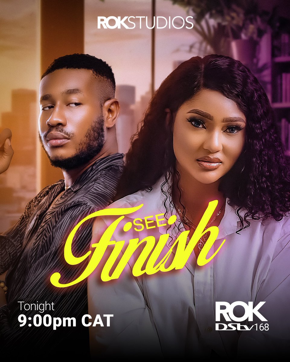 ROKNigeria's tweet photo. "SEE FINISH" PREMIERES ON ROK DStv 168, and GOtv 9.
Tonight, 8pm WAT.
.
Nifemi and Bassey have been in what appears to be a perfect relationship at first glance until a third party puts their relationship to a test.
.
Produced & Directed by: @reminola
#Rokstudios #SeeFinish https://t.co/FOPieP0w71