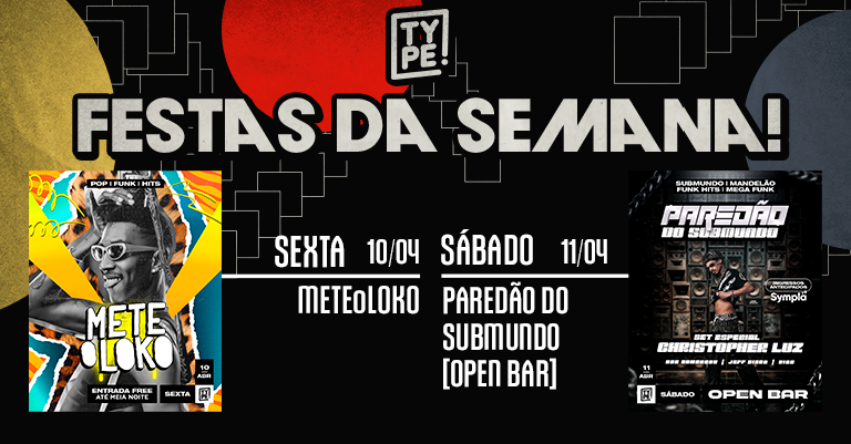 typejoinville's tweet photo. ✨ AGENDA ✨

▪️ SEX ✘ 10/04: METEoLOKO ヾ(⌐■_■)ノ
▪️ SÁB ✘ 11/04: PAREDÃO DO SUBMUNDO - SET ESPECIAL CHRISTOPHER LUZ [OPEN BAR]🎶

Ingressos: https://t.co/0xrz9xUgnb
Listas: https://t.co/WTFbyHmEHl https://t.co/y4rhsfX69X
