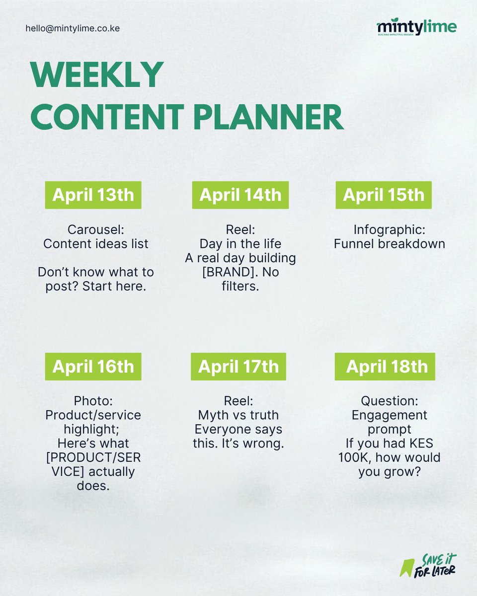 Nyandia_G's tweet image. Most people don’t need more content ideas.

They need a system.

We built a content calendar you can actually follow.

#contentstrategy #marketing #creators #growth #branding