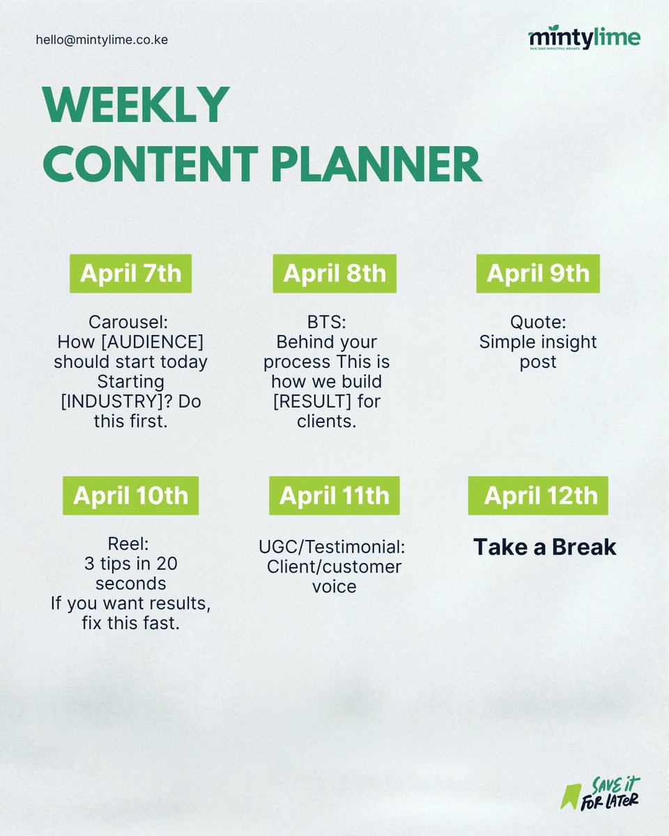 Nyandia_G's tweet image. Most people don’t need more content ideas.

They need a system.

We built a content calendar you can actually follow.

#contentstrategy #marketing #creators #growth #branding