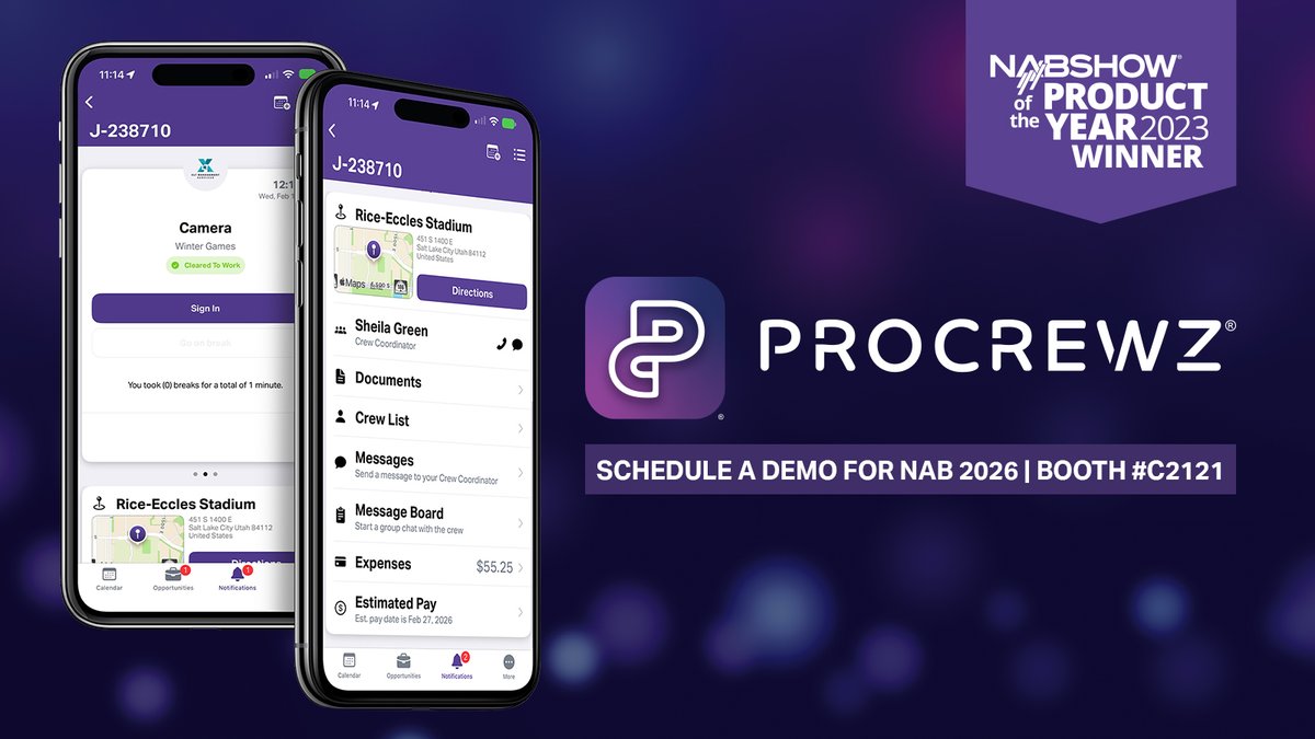 ProgramProd's tweet photo. See ProCrewz® in action at @NABShow! 💥

Built with powerful technology and integrated payroll, it helps teams stay organized and efficient across every job. Email sales@procrewz.com or stop by Booth C2121 for a demo during the #NABShow! https://t.co/f58vbLKMRk