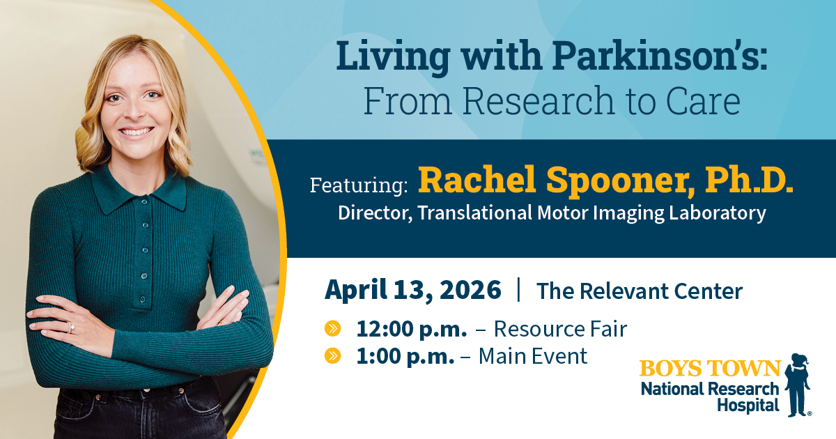 BoysTownHosp's tweet photo. @parkinsondotorg is hosting a free in-person educational program next week at The Relevant Center in Elkhorn, NE. This program will feature three expert speakers, including @SpoonerRK, Ph.D., from @BoysTown_IHN.
Sign up: https://t.co/A1pSLNmUaH https://t.co/6PhtOanGeJ