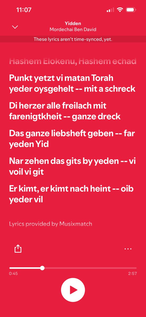 cholentface's tweet photo. Who wrote the lyrics to MBD’s Yidden on Spotify? https://t.co/pm3QX6JCxF