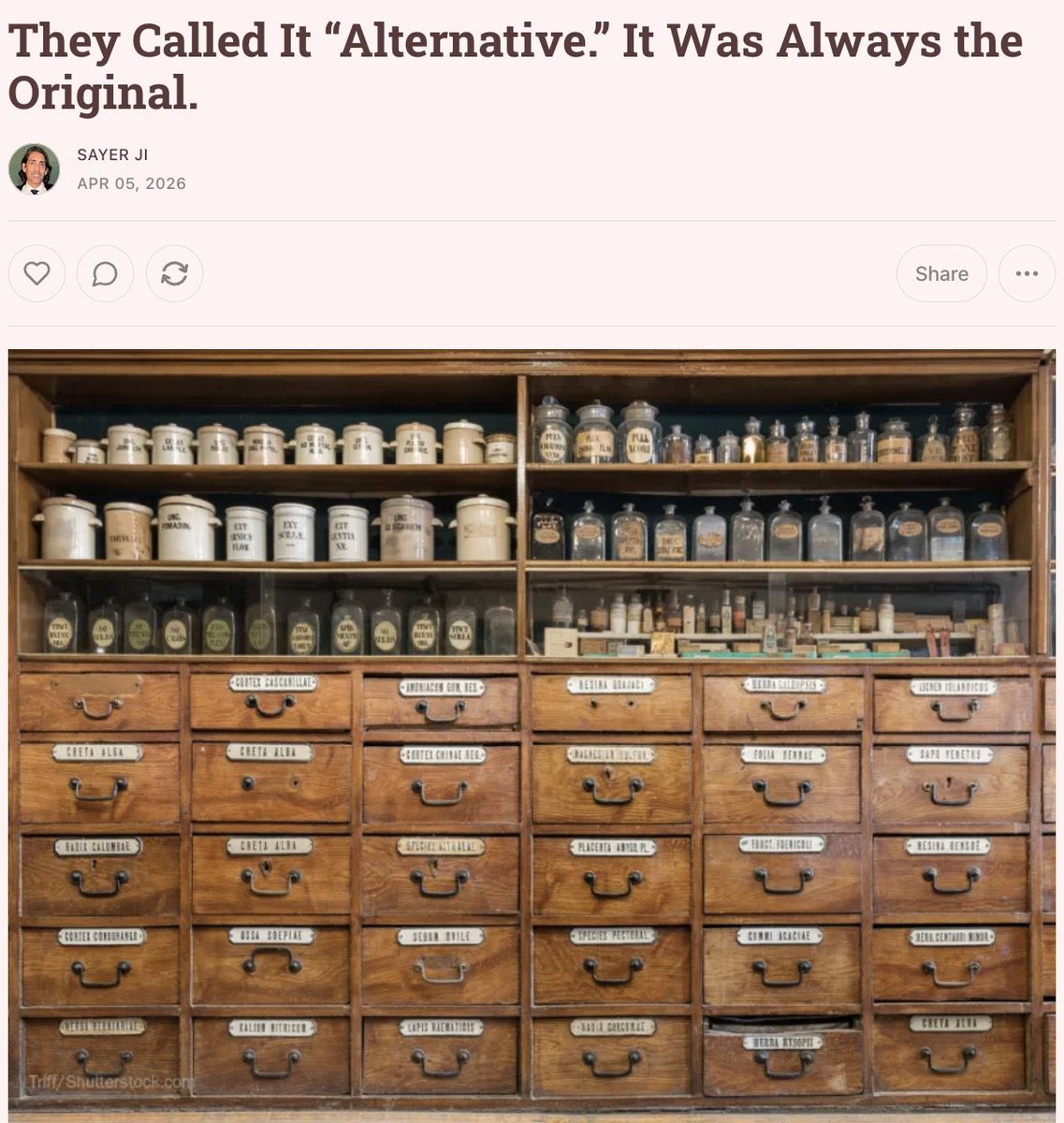 DaAcervo's tweet photo. Eles chamaram essa medicina de “Alternativa”. 
Mas sempre foi a Original. https://t.co/yiifm8jW0c