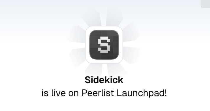 fayazara's tweet photo. We've launched Sidekick on Peerlist. https://t.co/uyr6wSG69S