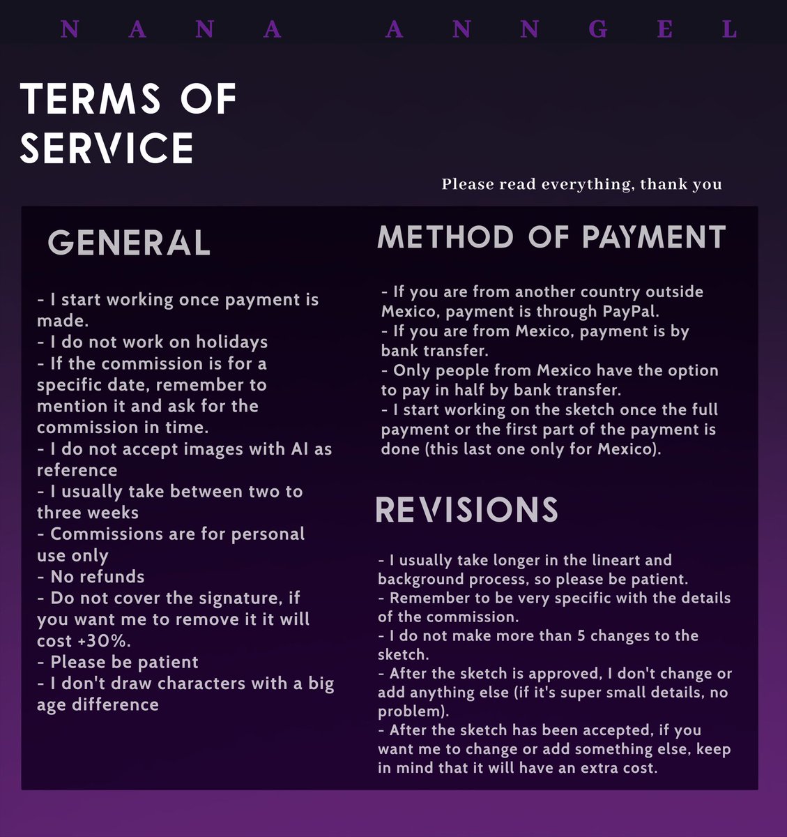 NanaAnngel's tweet image. ✦ COMMISSIONS OPEN!!!

♡  Payment is by PayPal
♡  Only 5 slots AVAILABLE
♡ You can see examples of the links in the comments 

When the slots are full, this publication will be deleted.
#commissionopen #opencommissions
#helluvaboss #HazbinHotel #commissions