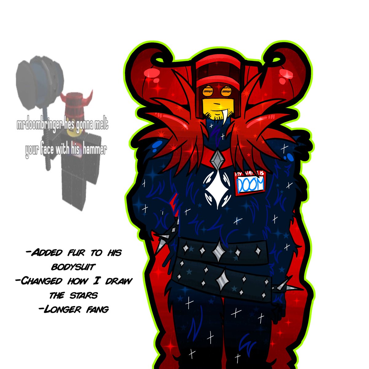 _sweetdreamluka's tweet image. #mrdoombringer design tweaks