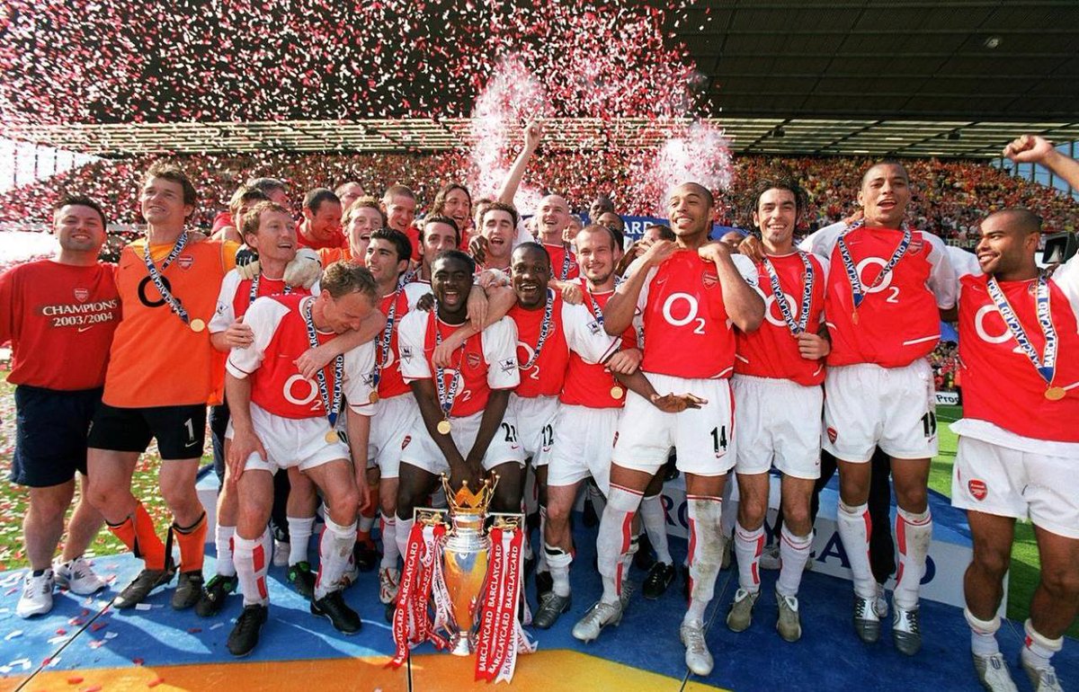 MatchDCentral's tweet photo. 🤯🚨Arsenal remain the only team in Premier League history to be awarded the iconic golden trophy, a one of a kind honour reserved exclusively for a champion who goes through an entire season without a single defeat. 🏆✨

In the 2003/04 season, under the genius of Arsène Wenger, Arsenal did the unthinkable. 38 games. 26 wins. 12 draws. 0 losses. Not once did they taste defeat. They didn’t just win the league, they conquered it with style, grace, and absolute dominance. 🔴⚪

The Premier League was so in awe of this achievement that they commissioned a special golden version of the trophy, presented only to Arsenal and gave them the nickname "The Invincible" because no team before them had ever done it, and to this day, no team has done it since. 👑

Over 20 years later, that golden trophy still sits with Arsenal alone. Manchester City have won multiple titles. Chelsea, Liverpool, Manchester United  all champions. 

But NONE of them have ever come close to going a full 38 game season unbeaten. 💪