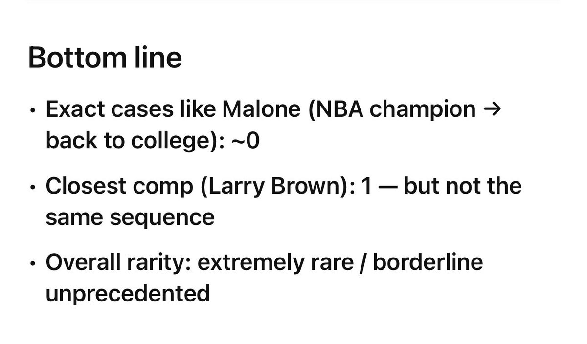 Alex__Monaco's tweet image. We need @PaulHembo to confirm this Mike Malone to UNC may be the 1st of this kind of hire!

You win an NBA ring and then GO BACK to college in pursuit of a Natty

Has this ever been done before?

Chat GPT says:

#NorthCarolina #CollegeBasketball