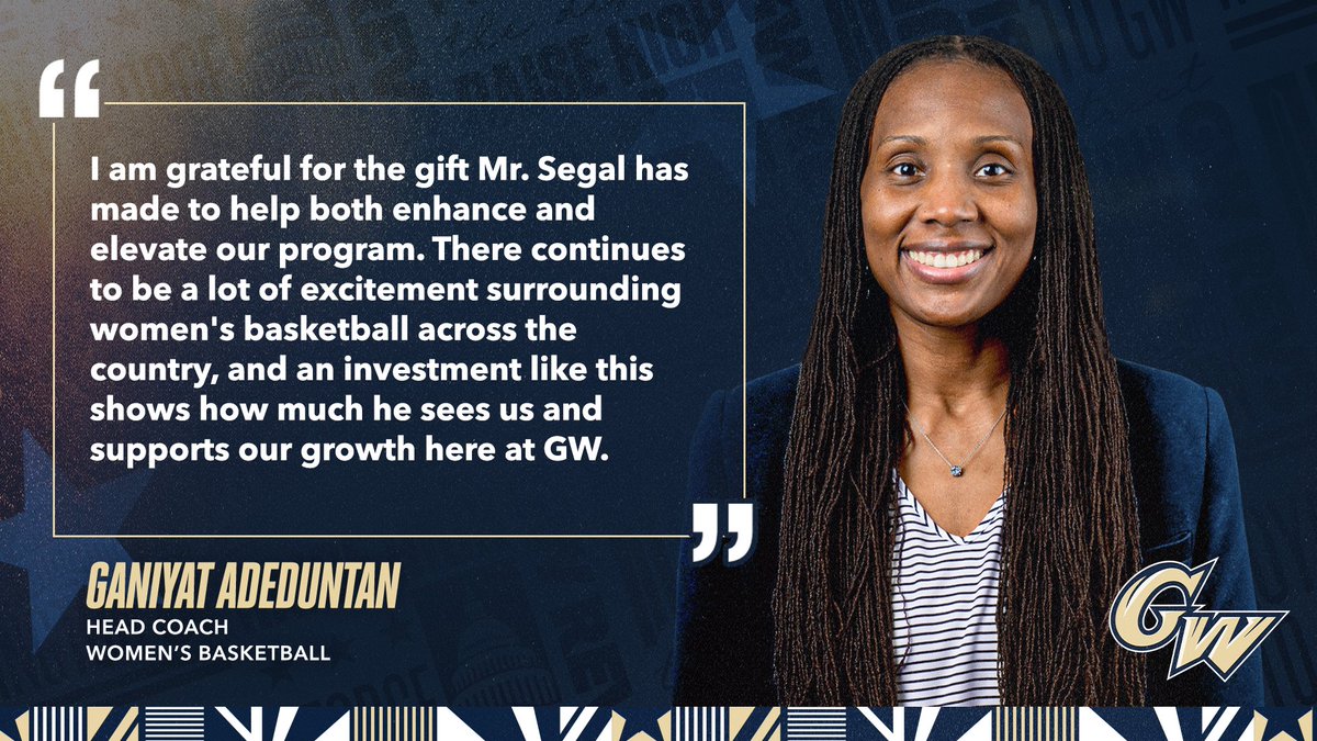 GWsports's tweet photo. Alumni couple Ted and Meredith Segal’s Family Foundation have bolstered @GW_MBB and @GW_WBB with a $1.5 million gift to fuel basketball excellence in Foggy Bottom.

📰: https://t.co/osEOkvXFKX

#RaiseHigh https://t.co/dSGHqpLFji