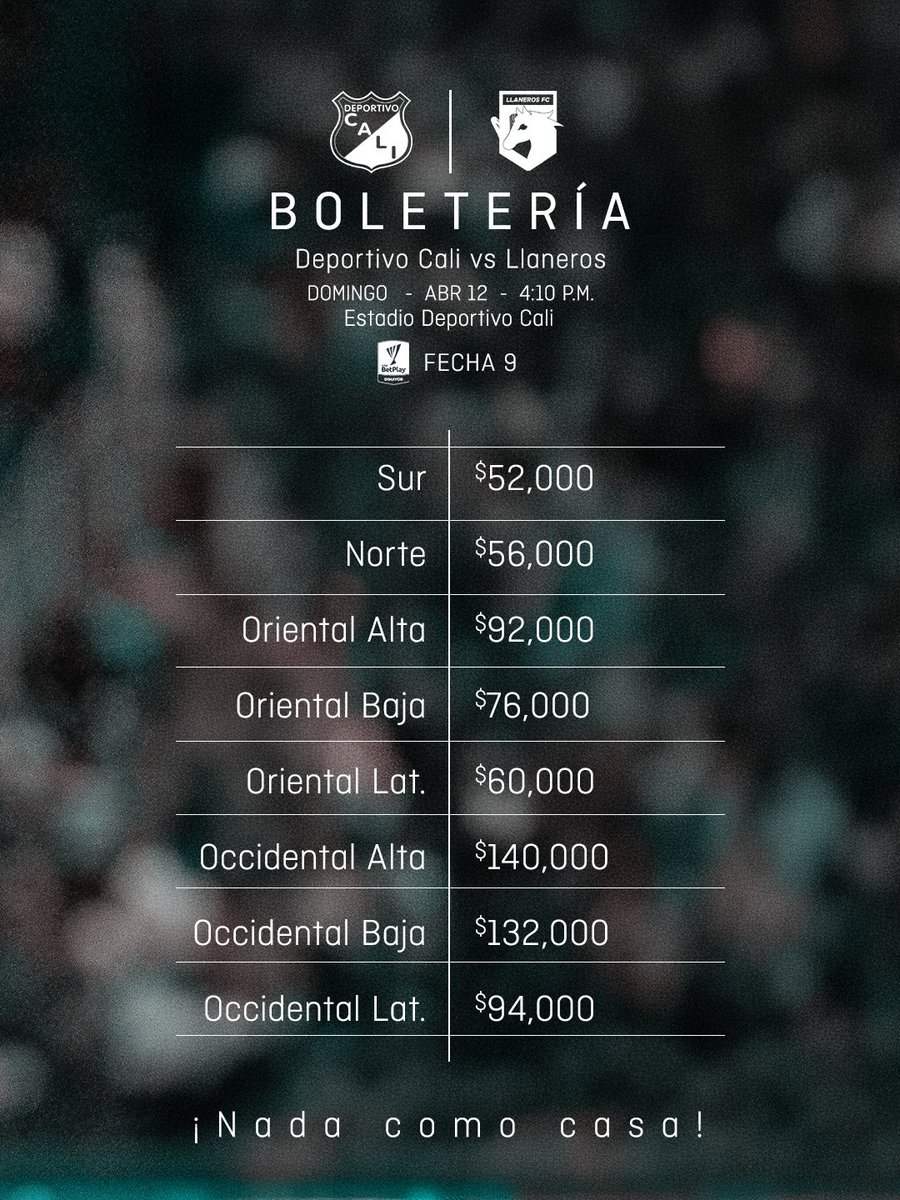 DeportivoCaliCP's tweet photo. ¡Todo listo para vernos este domingo en nuestro estadio! 🏟️💚
Compra aquí tu entrada 🎟 
https://t.co/xvMnstZkmh https://t.co/9o7wLmXwpf
