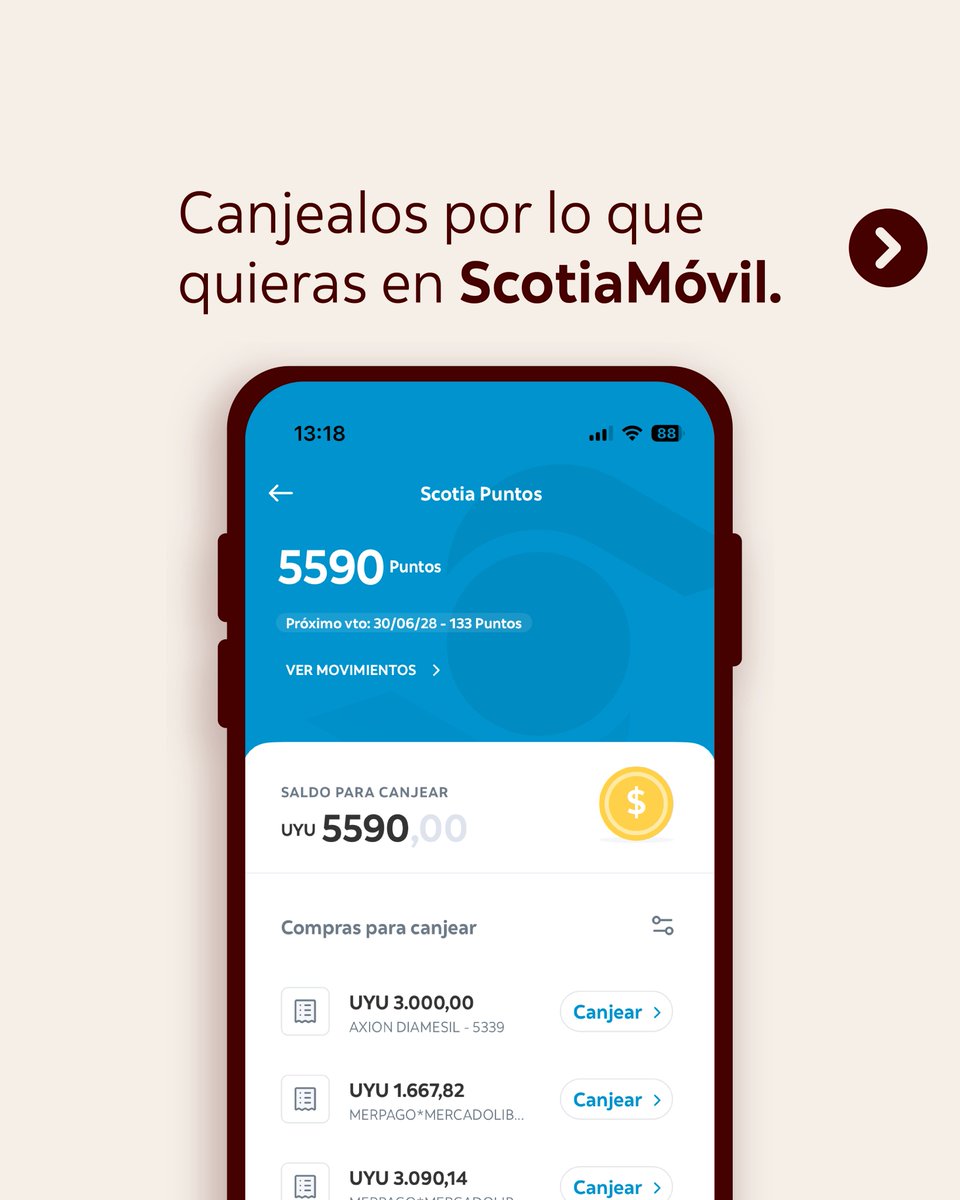 ScotiabankUy's tweet photo. Lo que viviste este verano puede seguir dándote beneficios.🤩

📲Canjeá tus ScotiaPuntos de forma simple en ScotiaMóvil.

Cuando elegís bien cómo pagar, disfrutás más de lo que imaginás.💳 https://t.co/zaM3vbXdSI