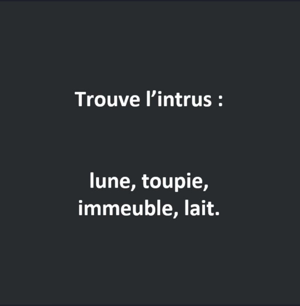 enigtime's tweet photo. 🕵️ Trouve l’intrus.
Mais oublie les lettres et les syllabes… ce n’est pas ça 😏

Si tu comprends la logique, tu trouveras.

💬 Ta réponse
🏆 Classement sur le site

#Enigmers 
#ÉnigmeDuSoir https://t.co/m71RINHKZY
