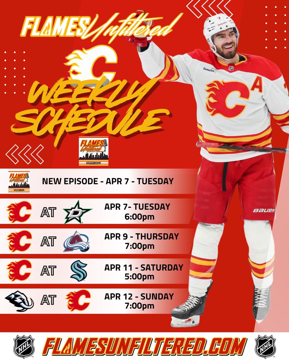 The season is winding down but the action continues. Enjoy the four games and podcast this week. #Flames - Check out Flames Unfiltered- i-sml.mtrbio.com/public/smartli…
