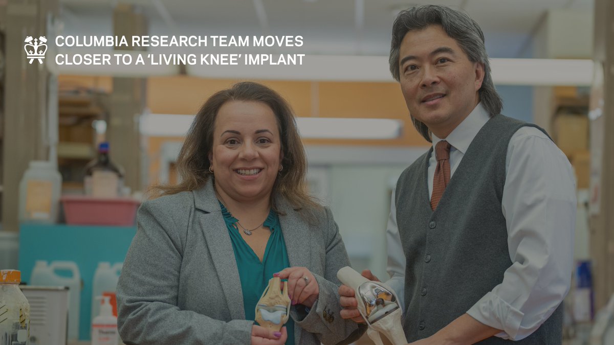 CUSEAS's tweet photo. A team led by @columbiabme @ColumbiaMed @NadeenChahine @thehunglab has hit aggressive preclinical milestones by ARPA-H to advance NOVAKnee— their biological “living knee” implant — to the second phase of development.
https://t.co/7208R2Z9ve https://t.co/830jOxVAOo