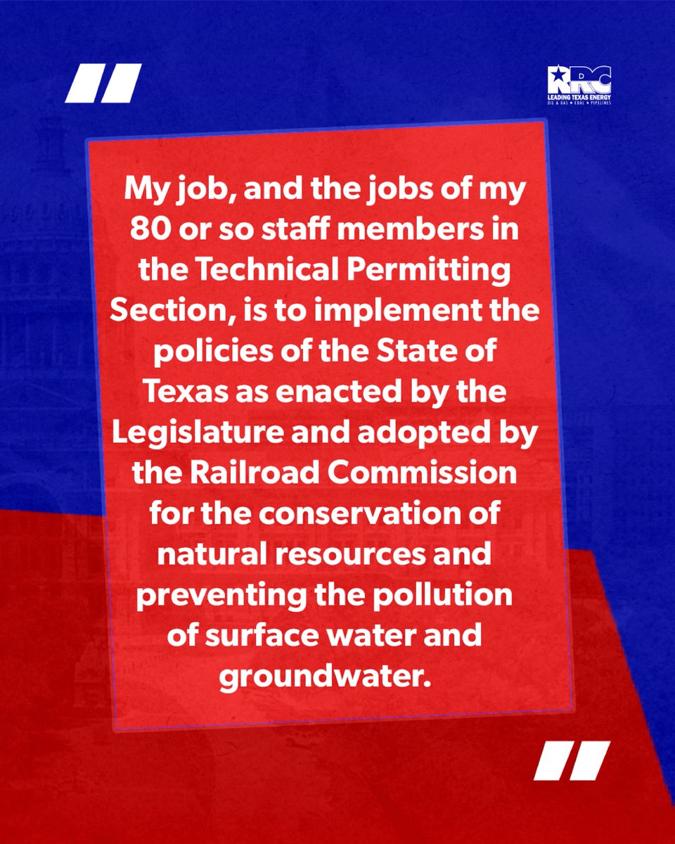 txrrc's tweet image. Our Team, Your Texas Spotlight

Meet Paul D., Assistant Director of Technical Permitting in the RRC’s Oil and Gas Division.

#OurTeamYourTexas #EmployeeSpotlight #RRC #MeetTheTeam