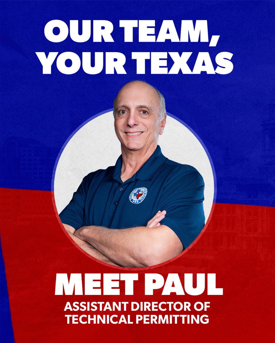 txrrc's tweet image. Our Team, Your Texas Spotlight

Meet Paul D., Assistant Director of Technical Permitting in the RRC’s Oil and Gas Division.

#OurTeamYourTexas #EmployeeSpotlight #RRC #MeetTheTeam