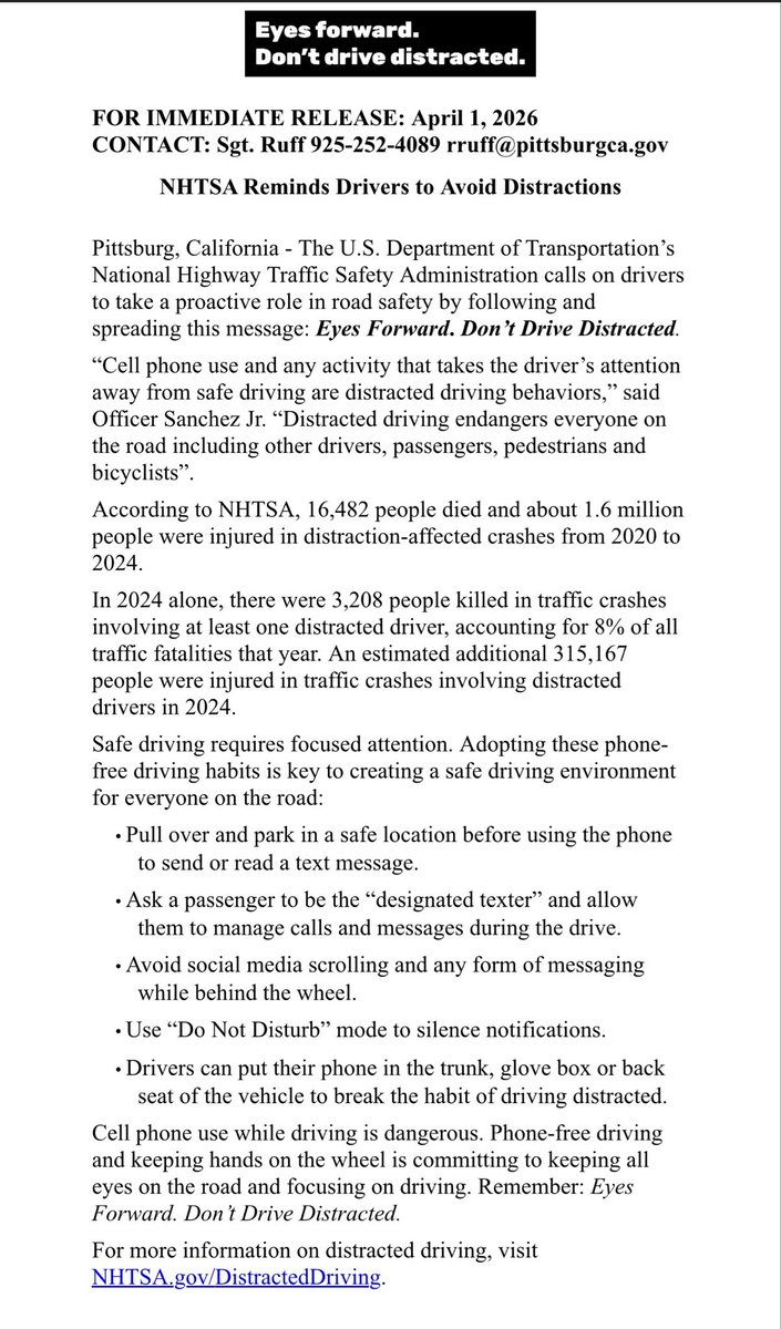 PittsburgPD's tweet photo. Press Release - Distracted Driving https://t.co/D5NclaHWst