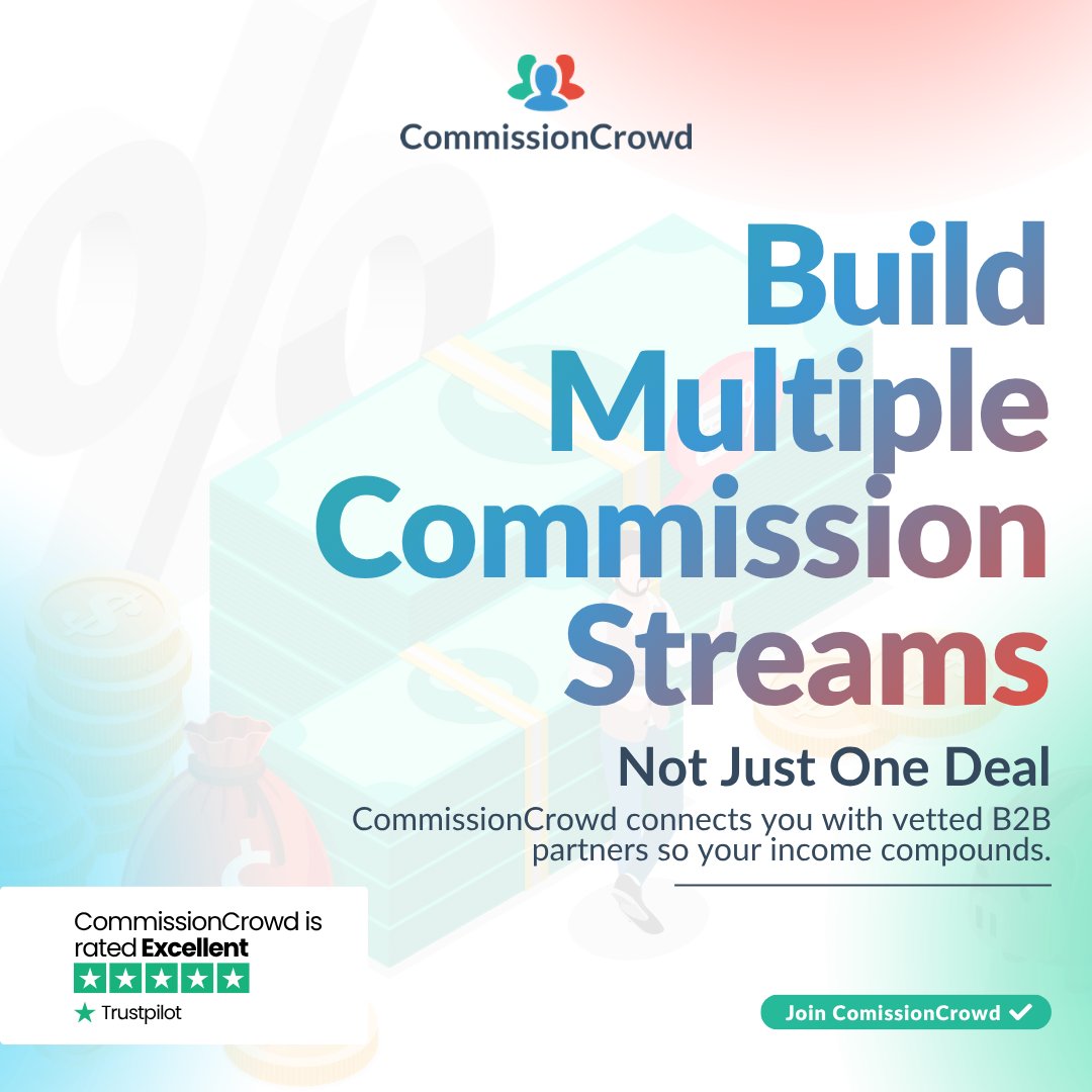 CommissionCrowd's tweet photo. Design your ideal sales business, one partnership at a time.

👉 Join CommissionCrowd: https://t.co/GciiGLKvQD

#CommissionOnlySales #IndependentSales https://t.co/mamULEULVZ