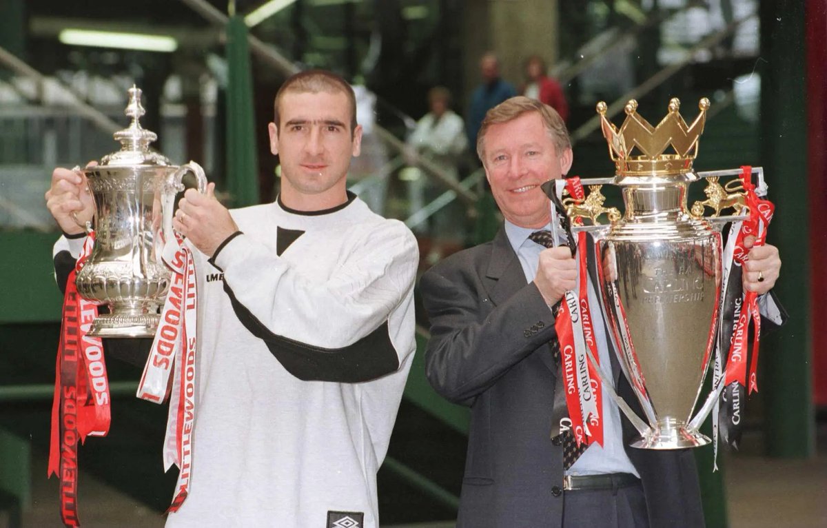 ManUnitedMedia's tweet photo. 🗣 Eric Cantona on Sir Alex Ferguson: “Sir Alex was the master of one thing: Whenever we took the pitch, after hours and hours of work, we were allowed to be free. We felt a total freedom to move where we wanted, to play how we wanted. 

What is football if it is not about freedom?”