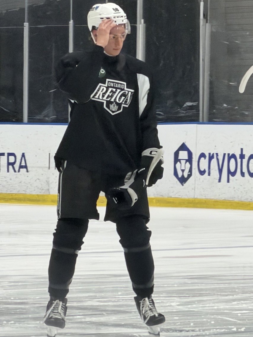 LeggetNHL's tweet photo. Brzustewicz and Slukynsky on the ice today for #GoReignGo https://t.co/dw0gGJJmM5