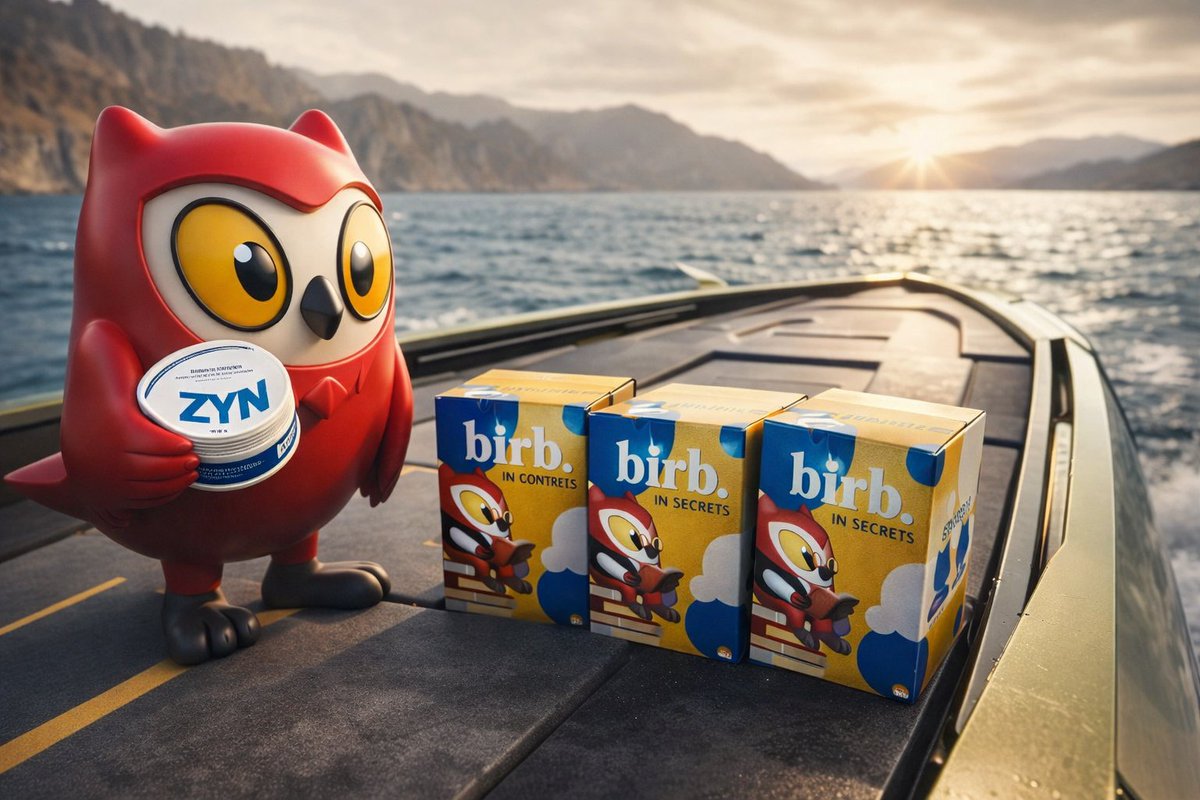 moonbirds's tweet photo. OCG research sent birb #3 to the Strait of Hormuz with a speedboat, 3 birb boxes, and a tin of zyns. https://t.co/GvPBrteFN0