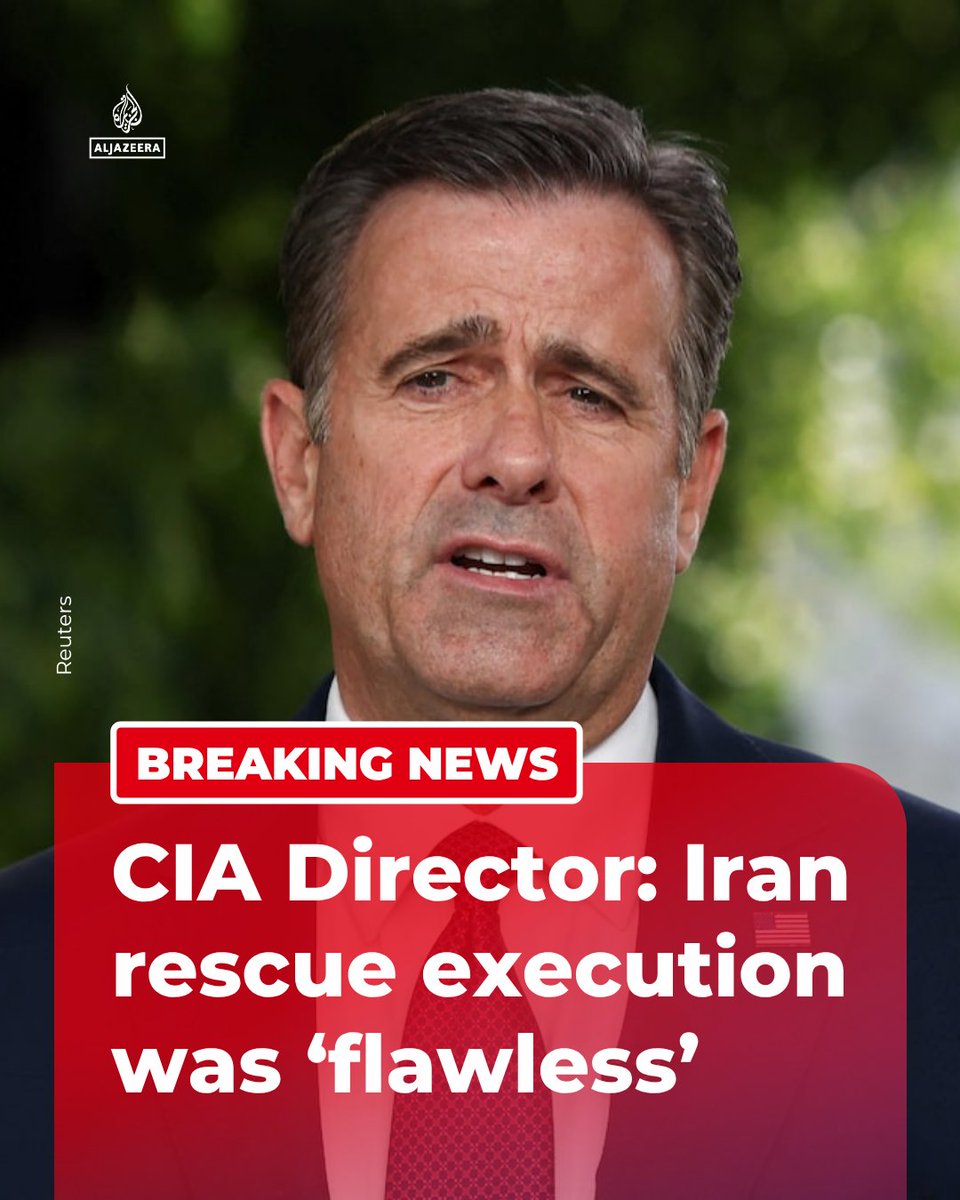 AJENews's tweet image. BREAKING: CIA Director John Ratcliffe praises “flawless execution” in daring mission rescuing US airmen in Iran.