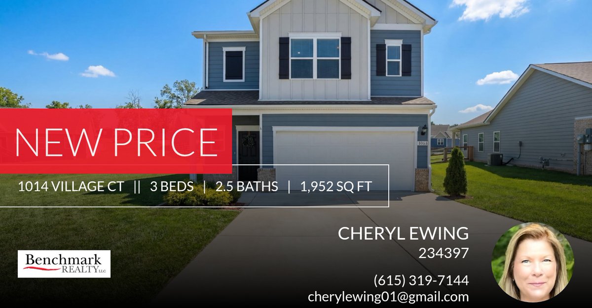 CherylMEwing's tweet photo. 📍 New Price 📍 This recently reduced home at 1014 Village Ct in Burns won't last long, so, don't wait to set up a showing! Reach out here or at (615) 319-7144 for more information! https://t.co/azuEBvRKOH https://t.co/apOL8Qfvps