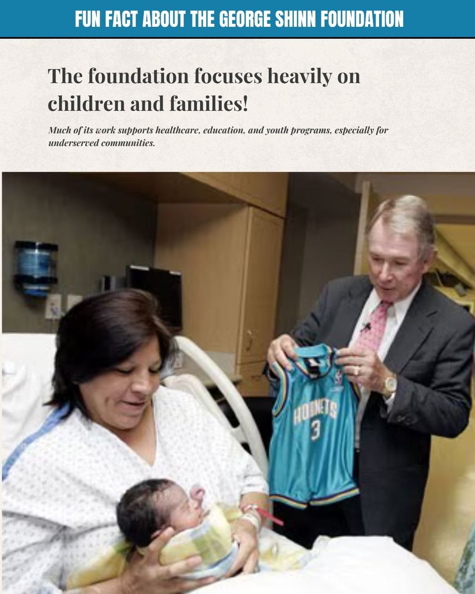 ShinnFoundation's tweet photo. It’s Fun Fact Friday! 🌟

Did you know the George Shinn Foundation is dedicated to lifting up the next generation? By focusing on healthcare, education, and youth programs, the foundation works tirelessly to ensure that children and families in underserved communities have the resources they need to thrive.

Helping families build a brighter future, one project at a time. 🤝✨

#FunFactFriday #CommunitySupport #GeorgeShinnFoundation