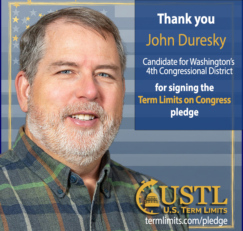 USTermLimits's tweet image. Thank you @JohnDuresky4 for signing the #termlimits on Congress pledge. termlimits.com/wp-content/upl…