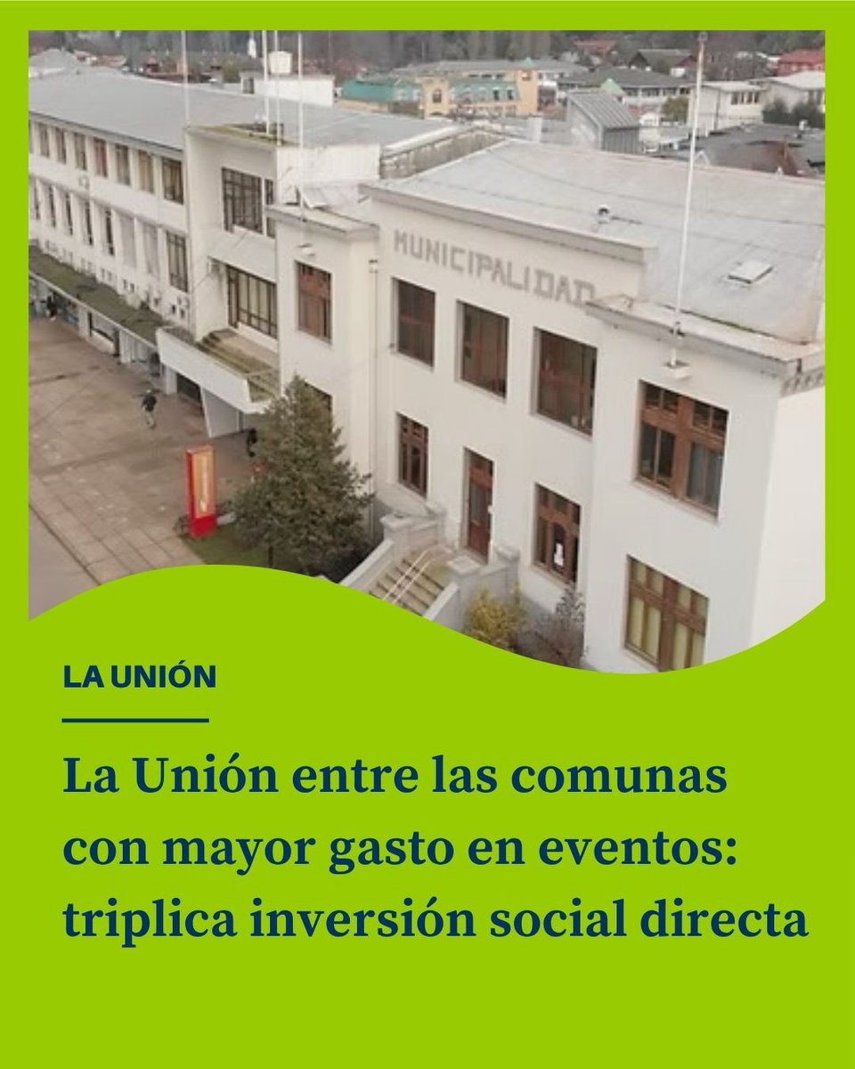 elranco's tweet photo. #LAUNIÓN: La Unión entre las comunas con mayor gasto en eventos: triplica inversión social directa

- - - 

Lee la nota completa en nuestro sitio web 📲

https://t.co/V5AU5KSdSl https://t.co/W974BJJPsG