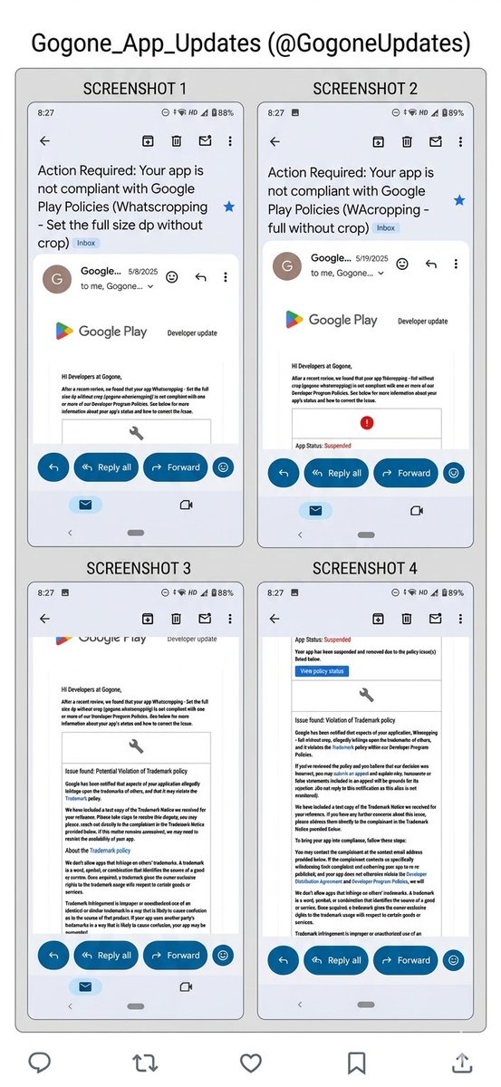 msitareofficial's tweet photo. 10 years, 10M+ total downloads, and a 6M+ YouTube community (Hoga Toga) - yet @GooglePlay is terminating my account (Gogone) over an app that was already PRIVATE. My compliance proof (Ticket 8-0174000041086) is being ignored by bots. I need a Human Review! #HogaToga #GoogleSupport" @GooglePlayBiz @AndroidDev