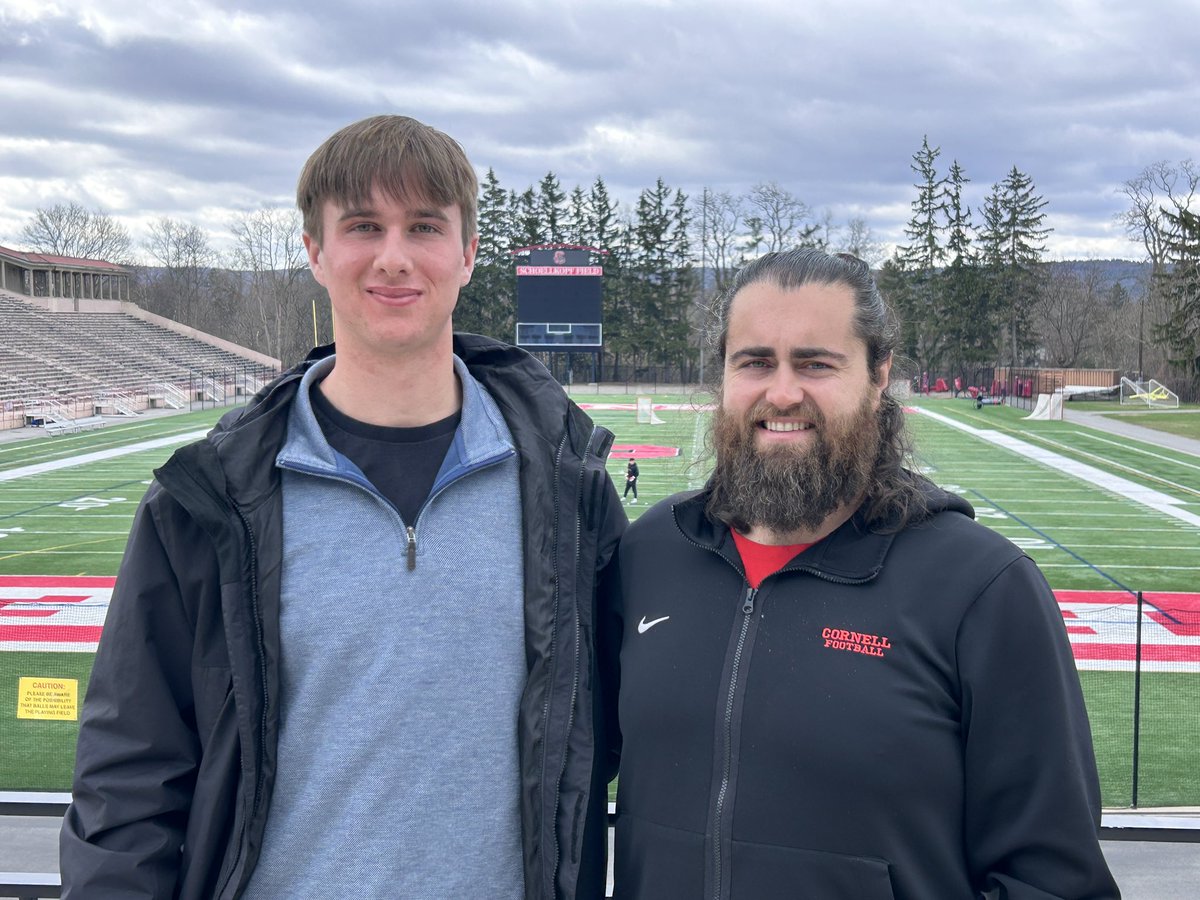 NateNorvell's tweet photo. Cornell Football is impressive! Huge thanks to @Sean_Reeder , @DanSwanstrom , and @M_E_Miller for showing me @BigRed_Football. 
#YellCornell #GoBigRed

@westcoastpreps_ @BrandonHuffman https://t.co/P0vA5h5Kjs