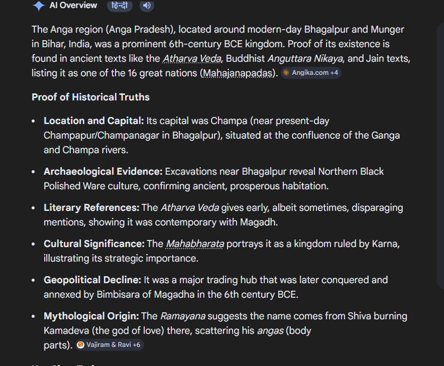 Utkarsh74570377's tweet photo. and why people of MSU don't understand that a distinct identity of Ang Pradesh region exist in Bihar.
One of the 16 great nation mentioned and also ving historical prooves by excavations.
Sites for proof
Karngarh
Champa
Guwaridih
Bhadaria https://t.co/OEU1P9Jnlr