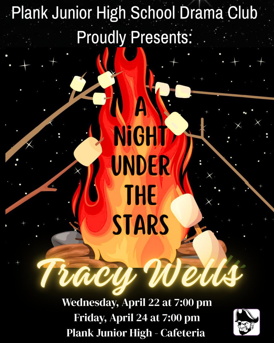 Get ready for an exciting night with the Plank Junior High Drama Club on April 22 and 24 at 7pm. "A Night Under The Stars" will take you on a journey through stories brought to life by talented young actors. Join us for an evening filled with adventure and fun!