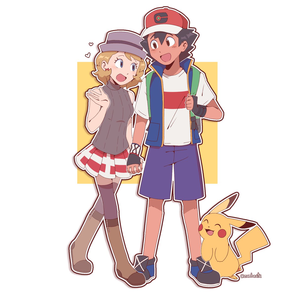 vacuous_alex's tweet photo. An artwork from an artist I’ve commissioned before!! I love it so much! ❤️💙

Art by @_zambeatx 

#amourshipping #satosere #サトセレ https://t.co/jaTuZcN3uL