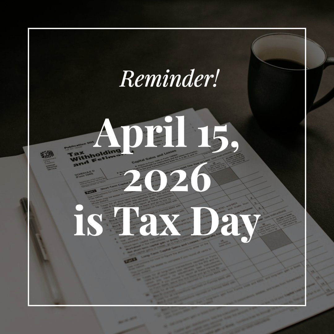 Today is the Tax Filing Deadline!

If you haven’t filed yet, make sure to submit your return or request an extension to avoid penalties. Double-check your information, look into eligible tax credits, and keep your documents stored safely for future reference.