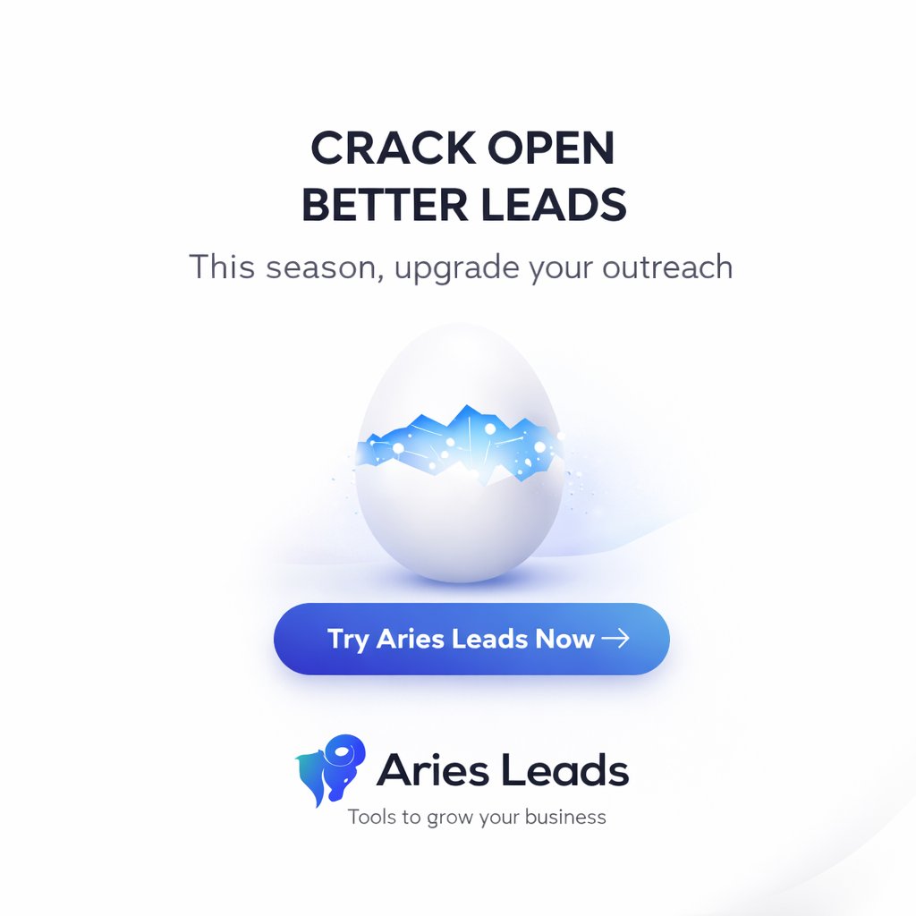 AriesLeads's tweet photo. Crack open better leads 🥚

Start fresh.

Try -> https://t.co/UELINf99Q8 https://t.co/xgFuWKVHW5