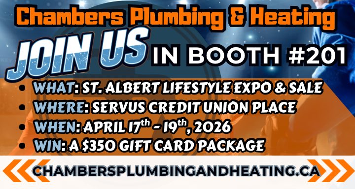 CPHEdmonton's tweet photo. Join us for the 2026 St. Albert Lifestyle Expo &amp; Sale, happening at Servus Union Place (400 Campbell Rd)- from April 17th -19th. Come see us in Booth #201 for free swag, test your Slapshot &amp; take advantage of HUGE discounts on our water heater packages! https://t.co/8YUwVnJjAq