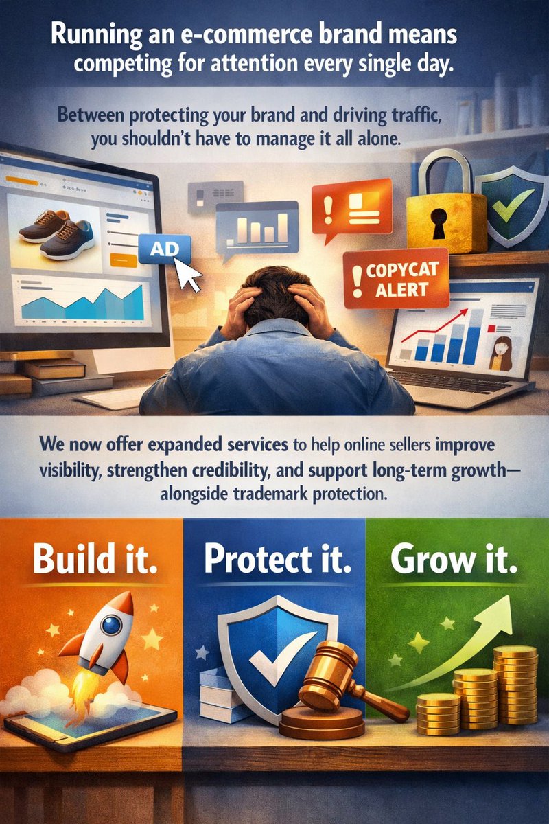 TrademarkCo's tweet image. thetrademarkcompany.com

#EcommerceBusiness #OnlineStore #BrandProtection #EntrepreneurLife #TheTrademarkCompany