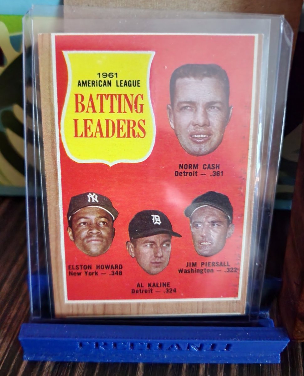 freehan11's tweet photo. This week's #CardOnTheTable is a new addition to my Tigers collection. ($1 at Saturday's card show)
1962 @Topps #51/American League Batting Leaders. #StorminNorminCash #MrTiger 🐅⚾️
@1Cash28 @NamethatYank @BloggerTubbs @AlexAvilaMLB #thehobby #DNMW #RepDetroit #RepBx #WashSenators