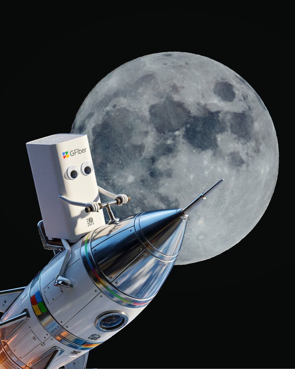 googlefiber's tweet image. We’re all about extending coverage, but this is next level 🚀

From one moonshot to another, sending 8 Gig energy to the Artemis II crew on their lunar flyby 🌕

#Moonshot #GFiber #ArtemisII