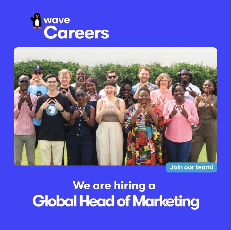 JobHulu's tweet photo. Hiring!!
Global Head of Marketing

Brand: Wave Mobile Money

Job type: Fully remote ( 🇬🇧, 🇺🇸, 🇪🇸, 🇳🇬, 🇰🇪, 🇬🇭)

As Global Head of Marketing, you will lead how we reach users across our markets. You will set the strategy, lead the team, and drive execution across channels - from billboards and radio, to on-the-ground activations.

This role is about focus and impact, so if you enjoy solving real problems, and scaling what works across markets, this role is for you.

Apply here: https://t.co/xHJpa10nX2