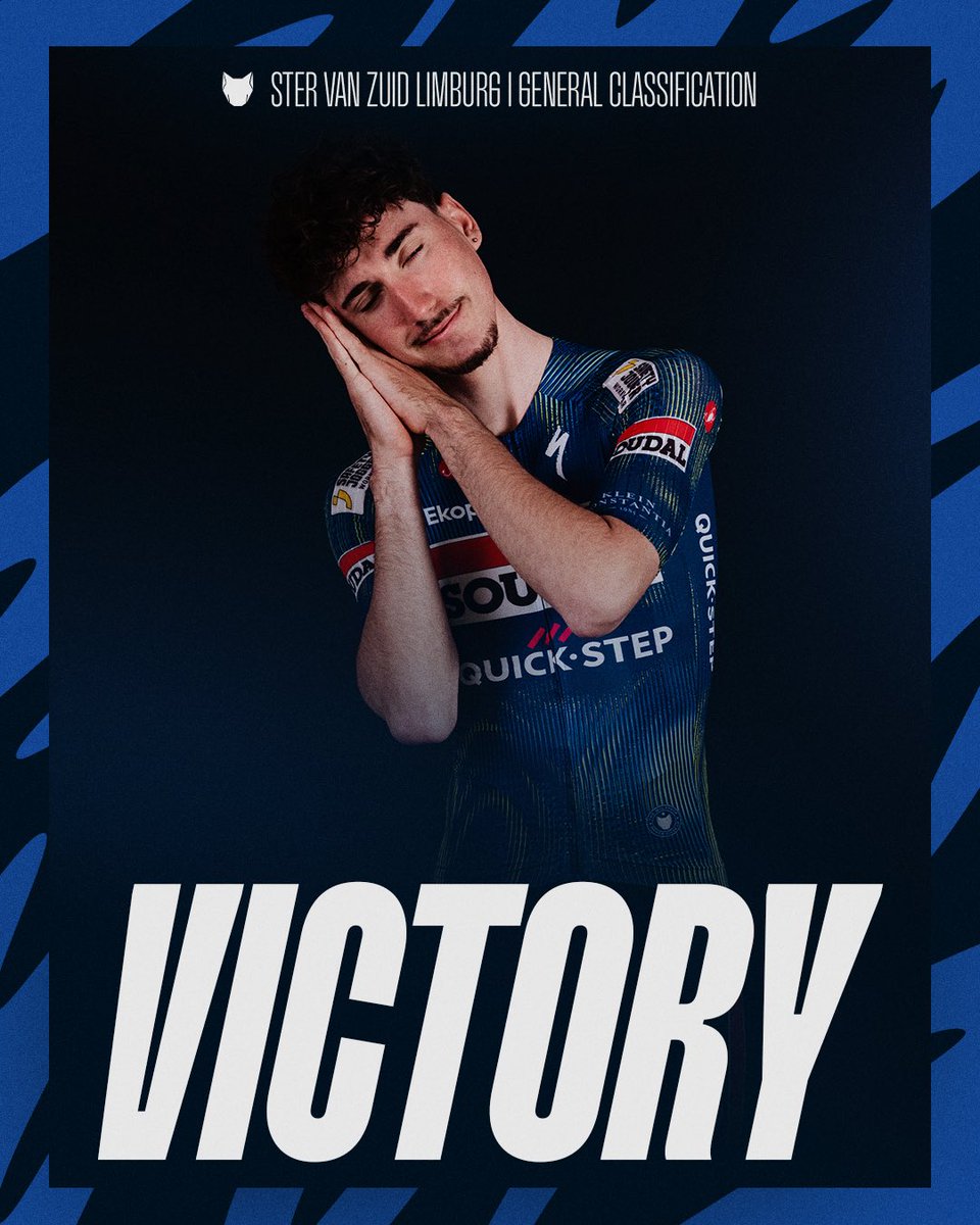 soudalquickstep's tweet photo. Simon Defrance takes the STER Van Zuid Limburg general classification - his third victory of the year. 🏆

→ Read more about it: https://t.co/iRwKWSegEi

#TheWolfpack | #YoungWolves https://t.co/ny7kY8ow2Z