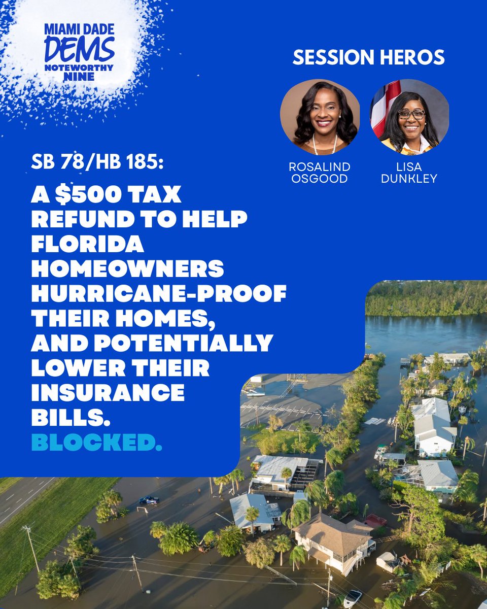 MiamiDadeDems's tweet image. SB 78/HB 185?

Blocked by Florida Republicans. 

Bloqueado por los republicanos de Florida.

Repibliken Florid yo bloke pwojè lwa a.

#fyp #florida #bluewave #elections