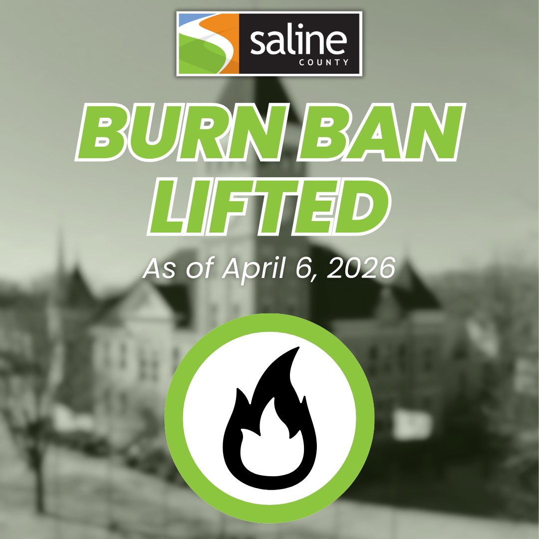 🔥 BURN BAN LIFTED 🔥

As of Monday, April 6, 2026, the burn ban in Saline County has been lifted.

Thank you to everyone who helped keep our community safe. Please continue to use caution when burning.

#SalineCoAR